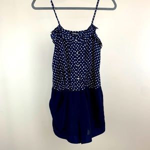 Express Navy Polka Dot Romper